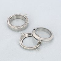 Casual Solid Color Stainless Steel Inlay Rhinestones Glass Jewelry Accessories main image 5