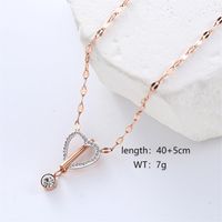 Casual Vacation Simple Style Butterfly Stainless Steel Beaded Plating Inlay Zircon 18k Gold Plated Rose Gold Plated Pendant Necklace sku image 10