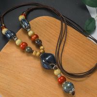 Ethnischer Stil Geometrisch Keramik Perlen Frau Halskette Mit Anhänger main image 1