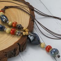 Ethnischer Stil Geometrisch Keramik Perlen Frau Halskette Mit Anhänger main image 4