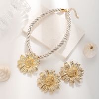Casual Vacation Flower Alloy Plating Women's Earrings Necklace main image 1