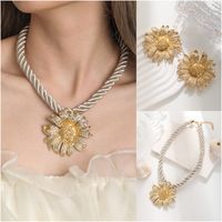 Casual Vacation Flower Alloy Plating Women's Earrings Necklace main image 3