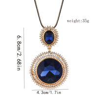 Casual Solid Color Alloy Copper Inlay Glass Women's Sweater Chain Long Necklace main image 5