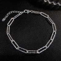 Simple Style Chains Print Sterling Silver Plating White Gold Plated Bracelets main image 4