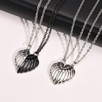 304 Stainless Steel Simple Style Patchwork Heart Shape Wings main image 1
