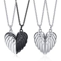 304 Stainless Steel Simple Style Patchwork Heart Shape Wings main image 10