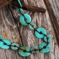 Retro Ethnic Style Round Turquoise Handmade Women's Bracelets Necklace main image 6