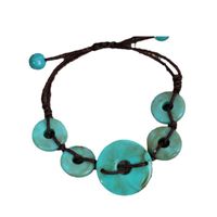 Rétro Style Ethnique Rond Turquoise Fait Main Femmes Bracelets Collier main image 7