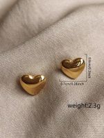 1 Pair Simple Style Heart Shape Stainless Steel Ear Studs main image 3