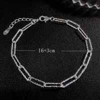 Simple Style Chains Print Sterling Silver Plating White Gold Plated Bracelets sku image 1
