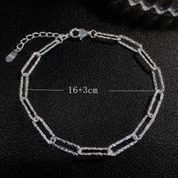 Simple Style Chains Print Sterling Silver Plating White Gold Plated Bracelets main image 2