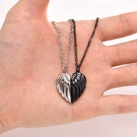 304 Stainless Steel Simple Style Patchwork Heart Shape Wings main image 5