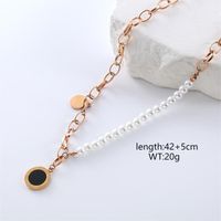 Casual Vacation Simple Style Butterfly Stainless Steel Beaded Plating Inlay Zircon 18k Gold Plated Rose Gold Plated Pendant Necklace sku image 17