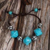 Retro Ethnic Style Geometric Turquoise Handmade Women's Bracelets Necklace sku image 1