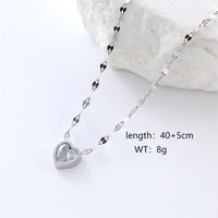 Casual Vacation Simple Style Butterfly Stainless Steel Beaded Plating Inlay Zircon 18k Gold Plated Rose Gold Plated Pendant Necklace sku image 3