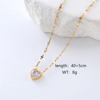 Casual Vacation Simple Style Butterfly Stainless Steel Beaded Plating Inlay Zircon 18k Gold Plated Rose Gold Plated Pendant Necklace sku image 11