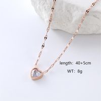 Casual Vacation Simple Style Butterfly Stainless Steel Beaded Plating Inlay Zircon 18k Gold Plated Rose Gold Plated Pendant Necklace sku image 12