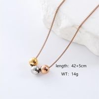 Casual Vacation Simple Style Butterfly Stainless Steel Beaded Plating Inlay Zircon 18k Gold Plated Rose Gold Plated Pendant Necklace sku image 8