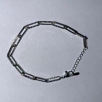 Einfacher Stil Ketten Drucken Sterling Silber Überzug Weißgold Plattiert Armbänder main image 5