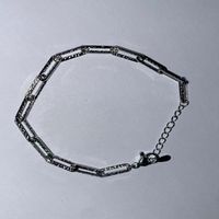 Simple Style Chains Print Sterling Silver Plating White Gold Plated Bracelets main image 5
