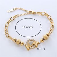 Casual Commute Butterfly Stainless Steel Plating Hollow Out Inlay Artificial Diamond 18k Gold Plated Rose Gold Plated Bracelets Necklace main image 8