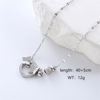 Casual Commute Butterfly Stainless Steel Plating Hollow Out Inlay Artificial Diamond 18k Gold Plated Rose Gold Plated Bracelets Necklace sku image 2