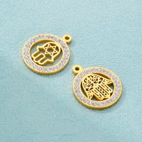 1 Piece Stainless Steel Rhinestones 18K Gold Plated Hand main image 3