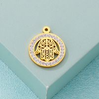 1 Piece Stainless Steel Rhinestones 18K Gold Plated Hand main image 4