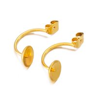 1 Pair Stainless Steel 18K Gold Plated Solid Color sku image 1