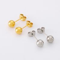 1 Pair Simple Style Round Plating Stainless Steel 18K Gold Plated Ear Studs main image 1
