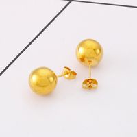 1 Pair Simple Style Round Plating Stainless Steel 18K Gold Plated Ear Studs main image 3