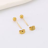 1 Pair Simple Style Round Plating Stainless Steel 18K Gold Plated Ear Studs main image 4