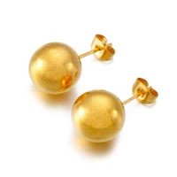 1 Pair Simple Style Round Plating Stainless Steel 18K Gold Plated Ear Studs sku image 12
