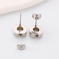 1 Pair Simple Style Round Plating Inlay Stainless Steel Rhinestones Ear Studs main image 3