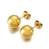 1 Pair Simple Style Round Plating Stainless Steel 18K Gold Plated Ear Studs sku image 14