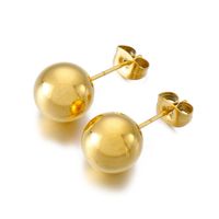 1 Pair Simple Style Round Plating Stainless Steel 18K Gold Plated Ear Studs sku image 7