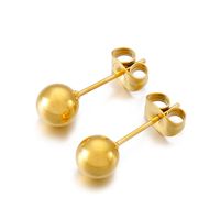 1 Pair Simple Style Round Plating Stainless Steel 18K Gold Plated Ear Studs sku image 8