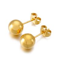 1 Pair Simple Style Round Plating Stainless Steel 18K Gold Plated Ear Studs sku image 9