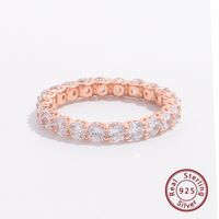 Elegant Glam Classic Style Round Sterling Silver Plating Inlay Zircon 14k Gold Plated Rose Gold Plated White Gold Plated Rings main image 8