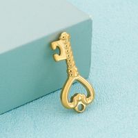 Simple Style Heart Shape Key Stainless Steel Plating Jewelry Accessories main image 4