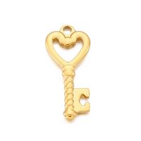 Simple Style Heart Shape Key Stainless Steel Plating Jewelry Accessories main image 6