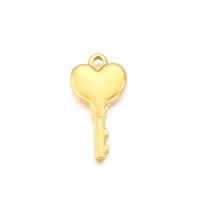 Simple Style Heart Shape Key Stainless Steel Plating Jewelry Accessories sku image 3