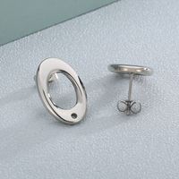 1 Pair Simple Style Oval Stainless Steel Ear Studs main image 1