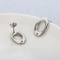 1 Pair Simple Style Oval Stainless Steel Ear Studs main image 3