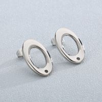 1 Pair Simple Style Oval Stainless Steel Ear Studs main image 4