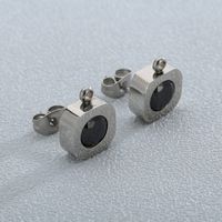 1 Pair Simple Style Square Inlay Stainless Steel Artificial Crystal Ear Studs main image 4