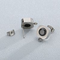 1 Pair Simple Style Square Inlay Stainless Steel Artificial Crystal Ear Studs main image 5