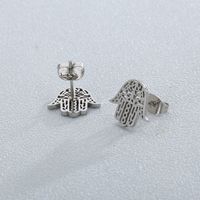 1 Pair Classic Style Hand Of Fatima Hollow Out Stainless Steel Ear Studs main image 7