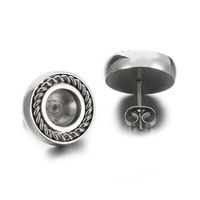 1 Pair Simple Style Round Plating Stainless Steel Ear Studs main image 6