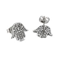 1 Pair Classic Style Hand Of Fatima Hollow Out Stainless Steel Ear Studs main image 6